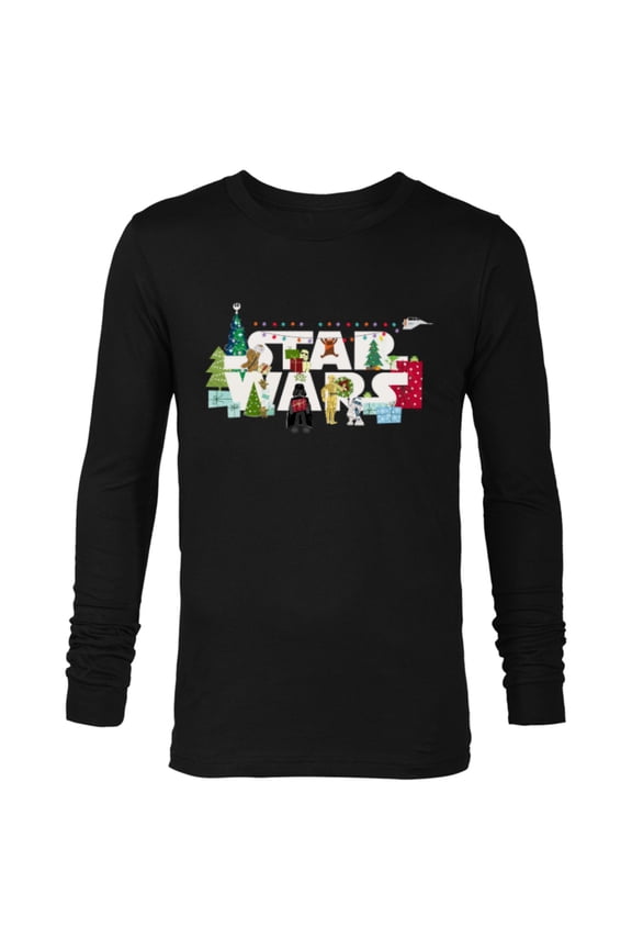 Christmas Logo Holiday Celebration - Long Sleeve T-Shirt for Men - Customized-Black