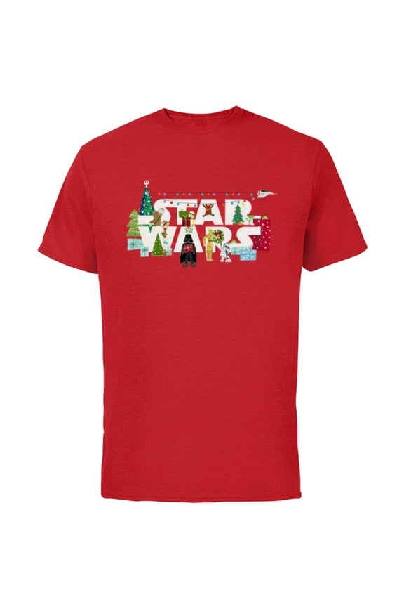 Christmas Logo Holiday Celebration - Short Sleeve Cotton T-Shirt for Adults - Customized-Red