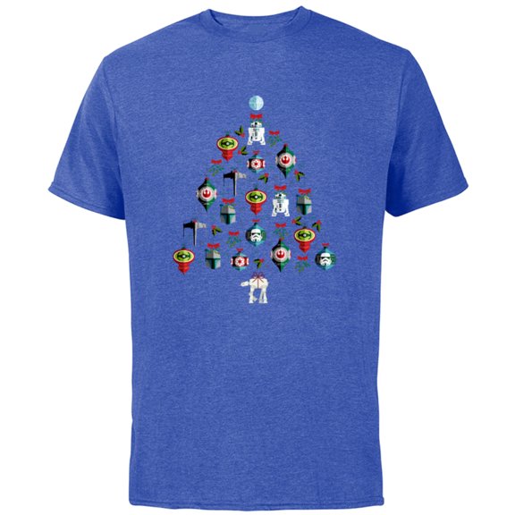 Star Wars Christmas Tree Ornaments Holiday Standard - Short Sleeve Cotton T-Shirt for Adults - Customized-Royal Heather