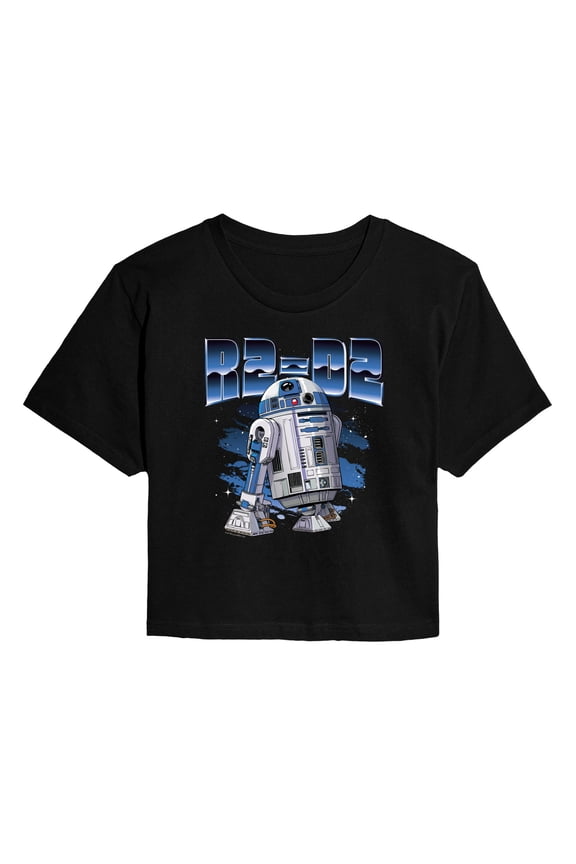 - Chrome R2D2 - Juniors Cropped Graphic T-Shirt