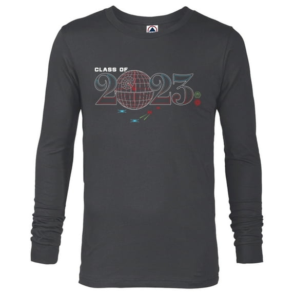 Star Wars Class of 2023 Graduation Death Star Wireframe - Long Sleeve T-Shirt for Men - Customized-Charcoal Heather