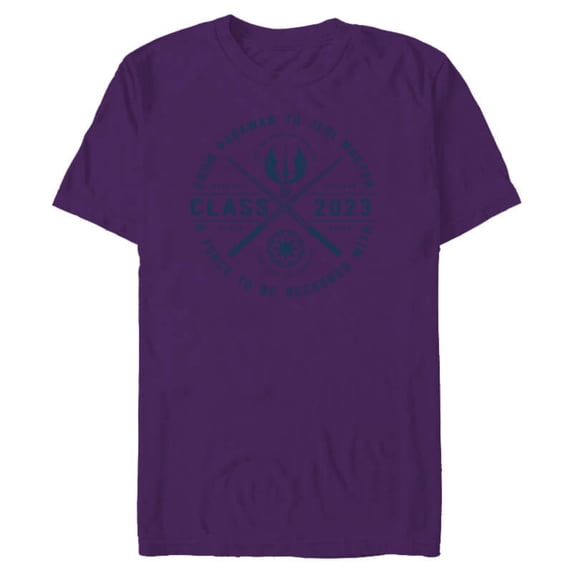 Star Wars Class of 2023 Graduation Jedi Academy - Short Sleeve Blended T-Shirt for Adults - Customized-Purple