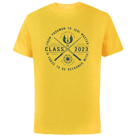 Star Wars Class of 2023 Graduation Jedi Academy - Short Sleeve Cotton T-Shirt for Adults - Customized-Yellow