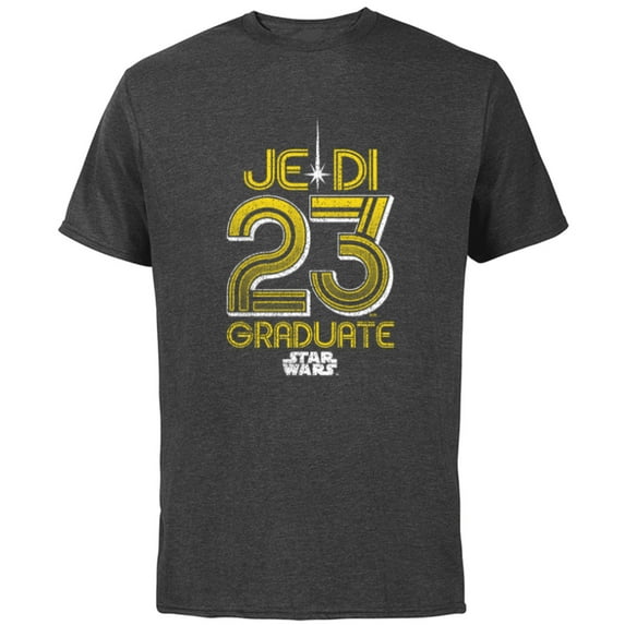 Star Wars Class of 2023 Graduation Jedi Graduate 23 - Short Sleeve Cotton T-Shirt for Adults - Customized-Charcoal