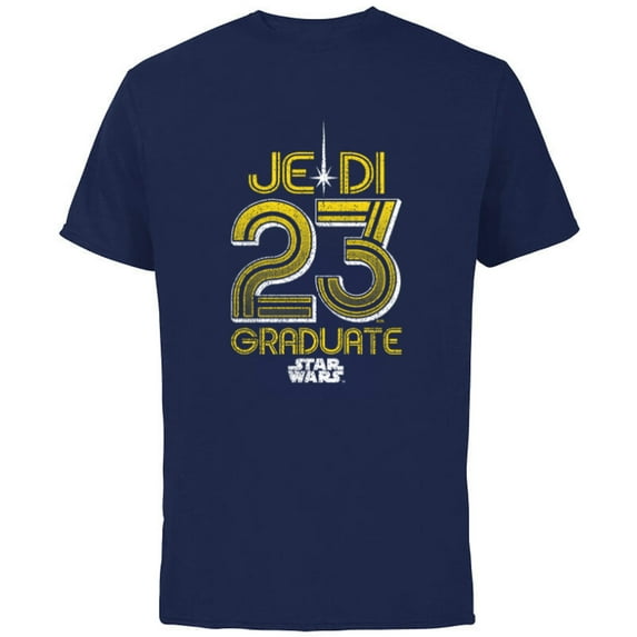 Star Wars Class of 2023 Graduation Jedi Graduate 23 - Short Sleeve Cotton T-Shirt for Adults - Customized-Navy