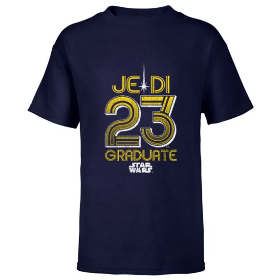 Star Wars Class of 2023 Graduation Jedi Graduate 23 - Short Sleeve T-Shirt for Kids - Customized-Navy
