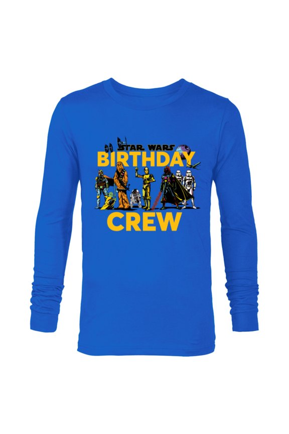 Classic Characters Birthday Crew Party Matching - Long Sleeve T-Shirt for Men - Customized-Navy