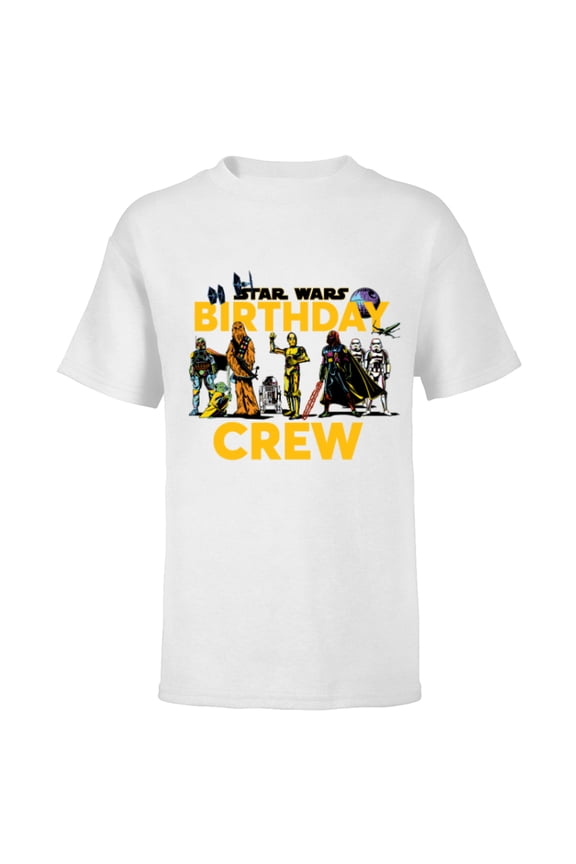 Classic Characters Birthday Crew Party Matching - Short Sleeve T-Shirt for Kids - Customized-White
