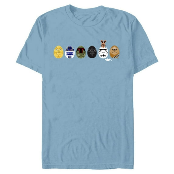 Star Wars Classic Characters Easter Eggs Spring - Short Sleeve Blended T-Shirt for Adults - Customized-Ocean Blue