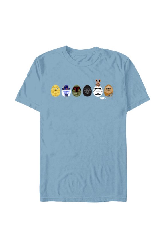 Classic Characters Easter Eggs Spring - Short Sleeve Blended T-Shirt for Adults - Customized-Ocean Blue