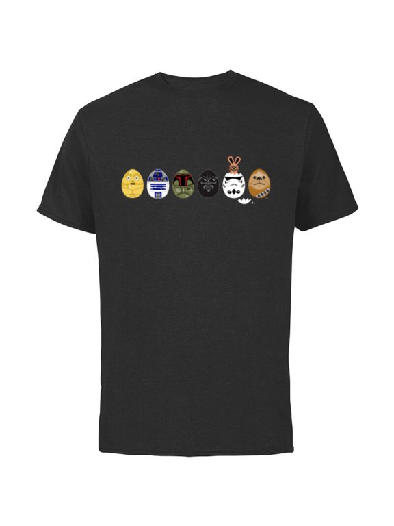Classic Characters Easter Eggs Spring - Short Sleeve Cotton T-Shirt for Adults - Customized-Black