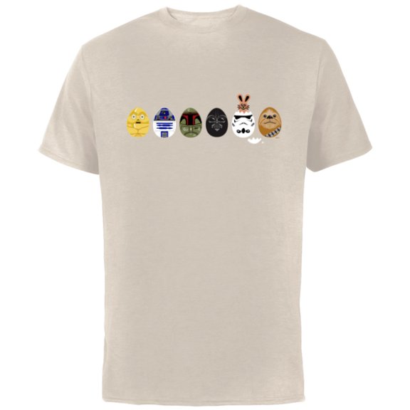 Star Wars Classic Characters Easter Eggs Spring - Short Sleeve Cotton T-Shirt for Adults - Customized-Natural