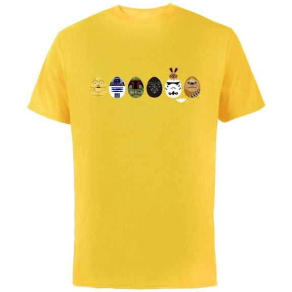 Star Wars Classic Characters Easter Eggs Spring - Short Sleeve Cotton T-Shirt for Adults - Customized-Yellow