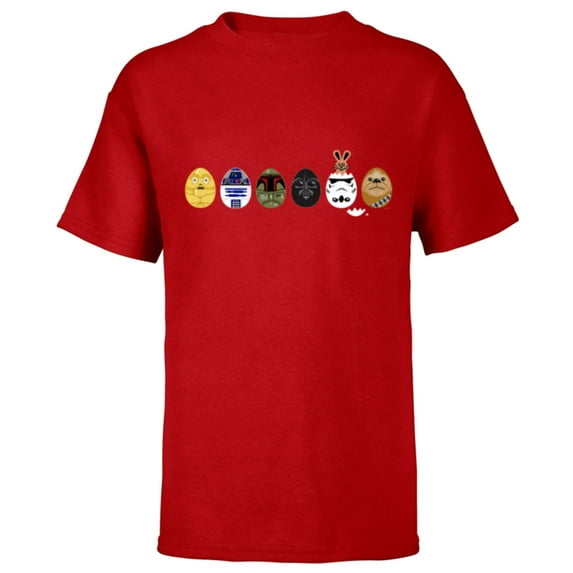 Star Wars Classic Characters Easter Eggs Spring - Short Sleeve T-Shirt for Kids - Customized-Red