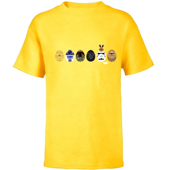 Star Wars Classic Characters Easter Eggs Spring - Short Sleeve T-Shirt for Kids - Customized-Yellow