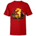 thumbnail image 1 of Star Wars Classic Characters Third Birthday 3 Years Old - Short Sleeve T-Shirt for Kids - Customized-Red, 1 of 5