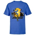 thumbnail image 1 of Star Wars Classic Characters Third Birthday 3 Years Old - Short Sleeve T-Shirt for Kids - Customized-Royal, 1 of 5