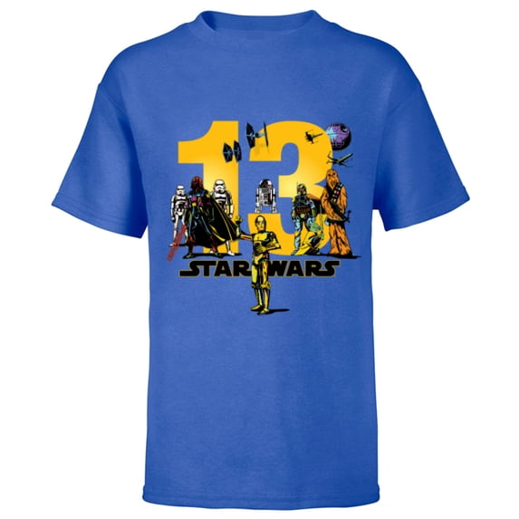 Star Wars Classic Characters Thirteenth Birthday 13 Year Old - Short Sleeve T-Shirt for Kids - Customized-Royal