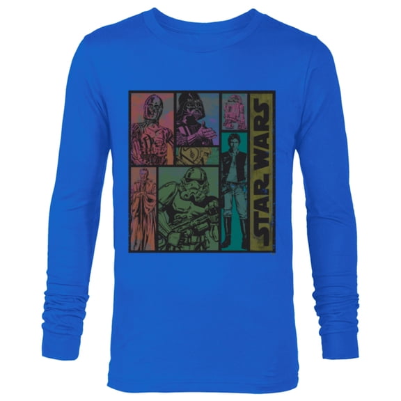Star Wars Classic Comic Art Episode IV Retro Vintage - Long Sleeve T-Shirt for Men - Customized-Navy