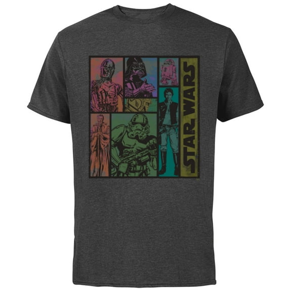 Star Wars Classic Comic Art Episode IV Retro Vintage - Short Sleeve Cotton T-Shirt for Adults - Customized-Charcoal