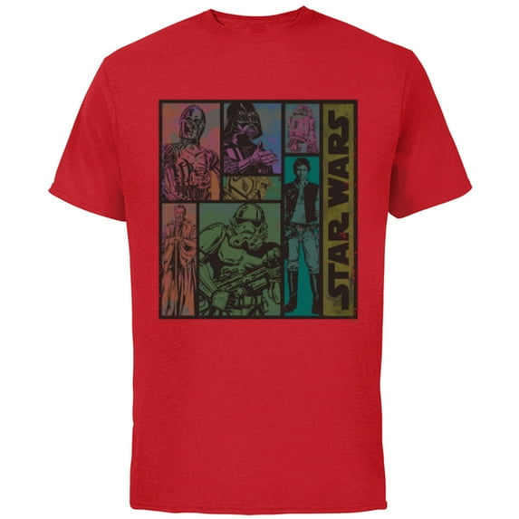 Star Wars Classic Comic Art Episode IV Retro Vintage - Short Sleeve Cotton T-Shirt for Adults - Customized-Red