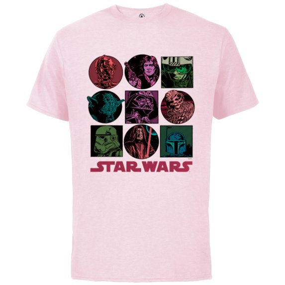 Star Wars Classic Comic Art Original Trilogy Retro Vintage - Short Sleeve Cotton T-Shirt for Adults - Customized-Soft Pink