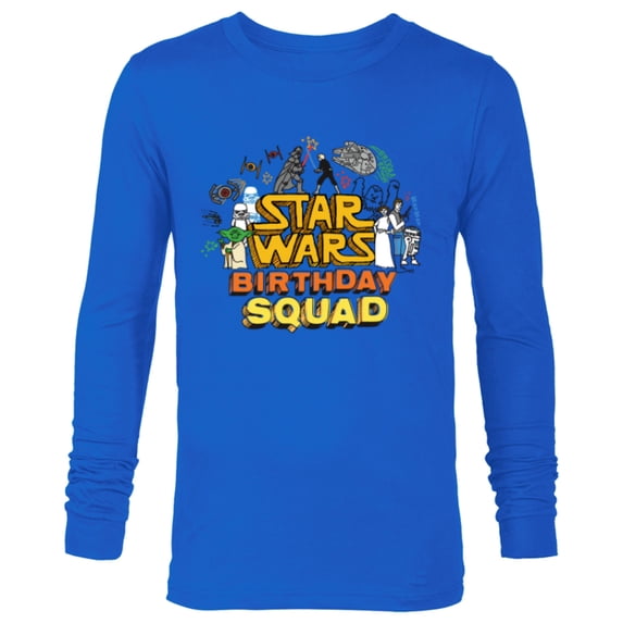 Star Wars Classic Movie Characters Retro Toon Birthday Squad - Long Sleeve T-Shirt for Men - Customized-Navy