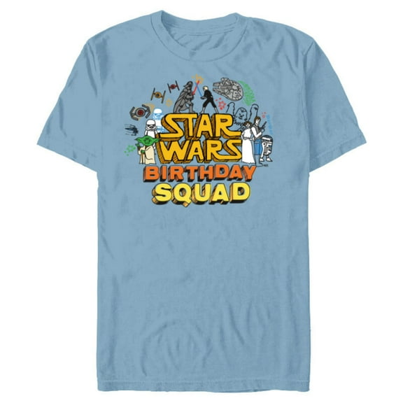 Star Wars Classic Movie Characters Retro Toon Birthday Squad - Short Sleeve Blended T-Shirt for Adults - Customized-Ocean Blue
