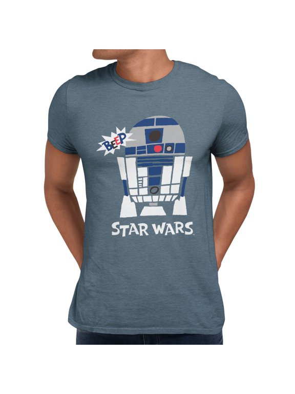 Classic R2-D2 Beep Droid Chibi Mens T-Shirt (Heather Indigo, S-XXXL)