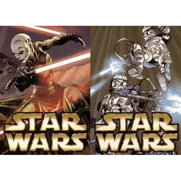Star Wars Clone Wars 2003 Comic-Con promo 2 postcard set Asajj Ventress Clone Troopers
