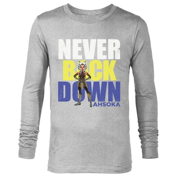 Star Wars Clone Wars Ahsoka Tano Never Back Down - Long Sleeve T-Shirt for Men – Customized-Athletic Heather
