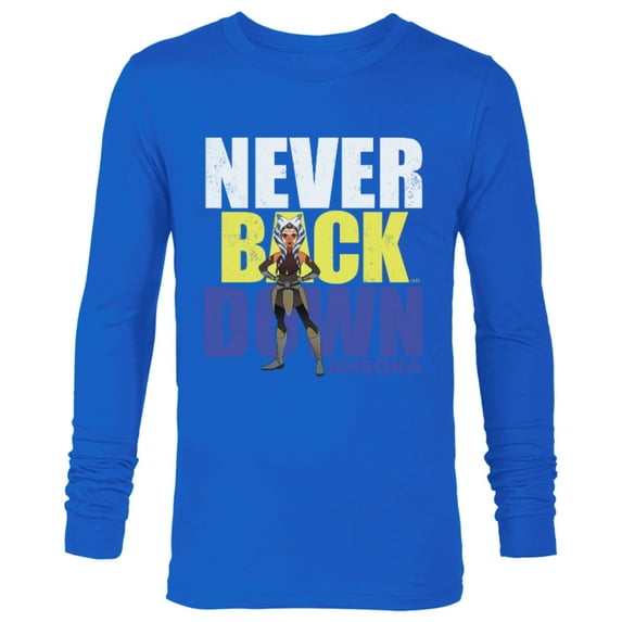 Star Wars Clone Wars Ahsoka Tano Never Back Down - Long Sleeve T-Shirt for Men – Customized-Royal