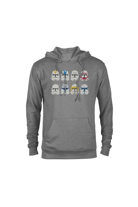 Clone Wars Clone Troopers Helmets - Pullover Hoodie for Adults -Customized-Graphite Heather