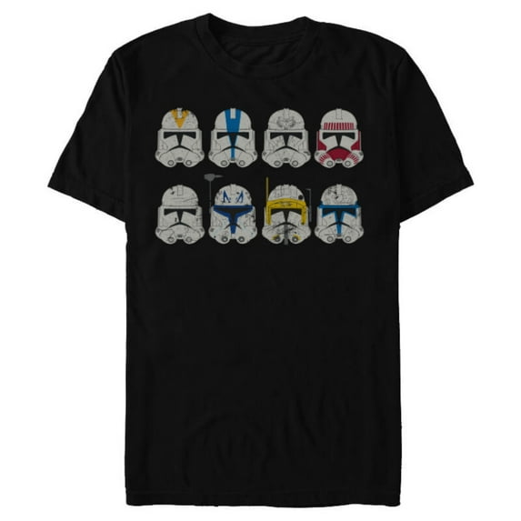 Star Wars Clone Wars Clone Troopers Helmets - Short Sleeve Blended T-Shirt for Adults -Customized-Black