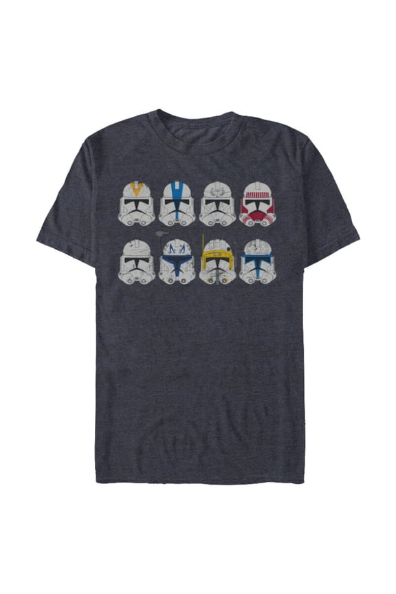 Clone Wars Clone Troopers Helmets - Short Sleeve Blended T-Shirt for Adults -Customized-Navy Heather