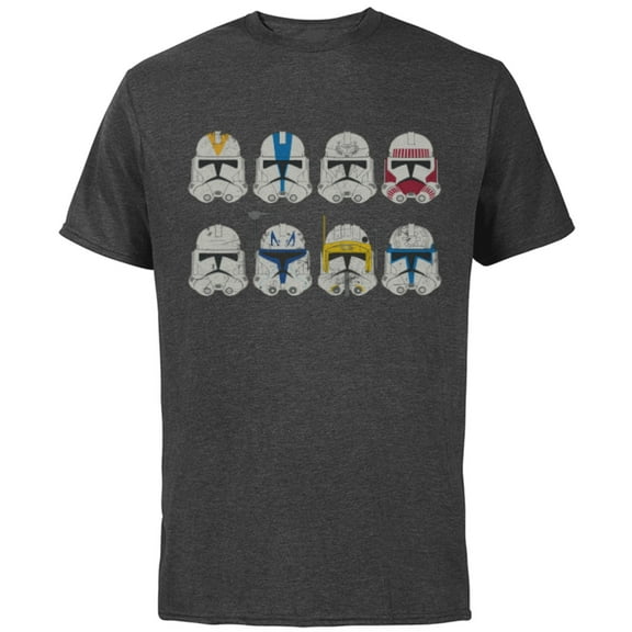 Star Wars Clone Wars Clone Troopers Helmets - Short Sleeve Cotton T-Shirt for Adults -Customized-Charcoal