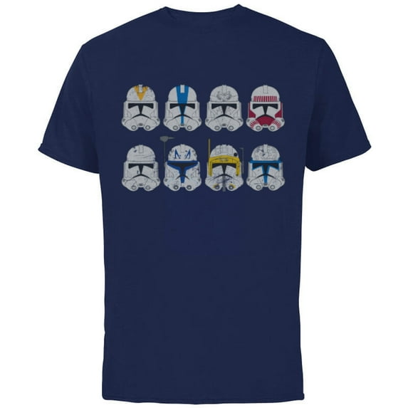 Star Wars Clone Wars Clone Troopers Helmets - Short Sleeve Cotton T-Shirt for Adults -Customized-Navy