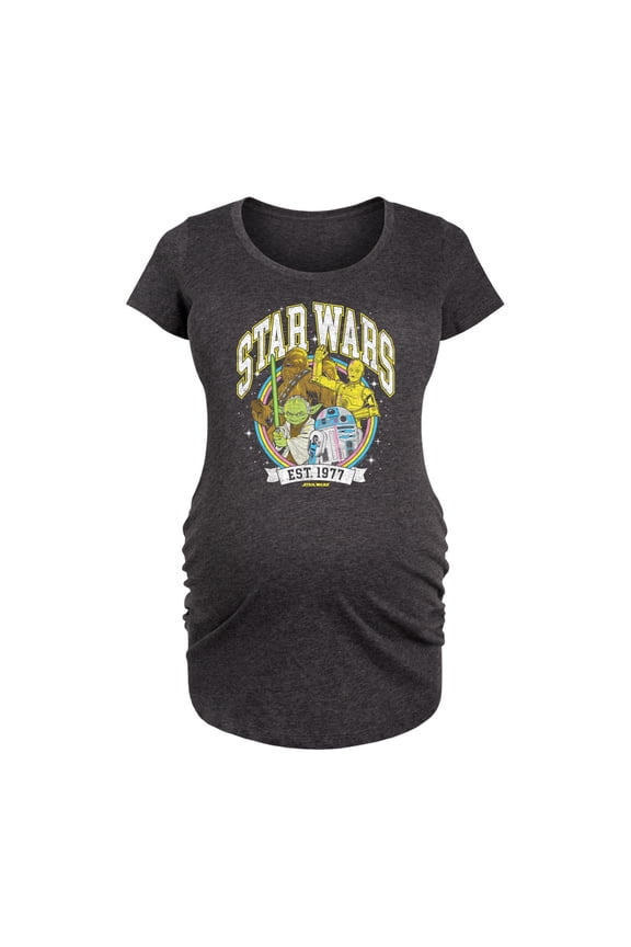 - Yoda and friends Collegiate - Maternity Scoop Neck Tee
