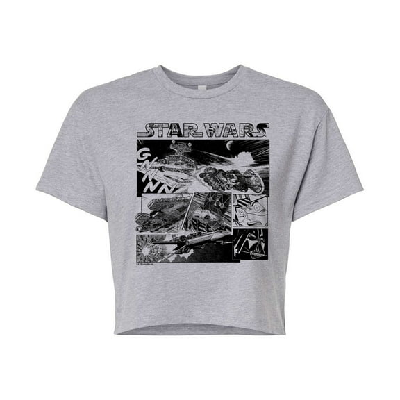 Star Wars - Comic Panel - Juniors Cropped Tee