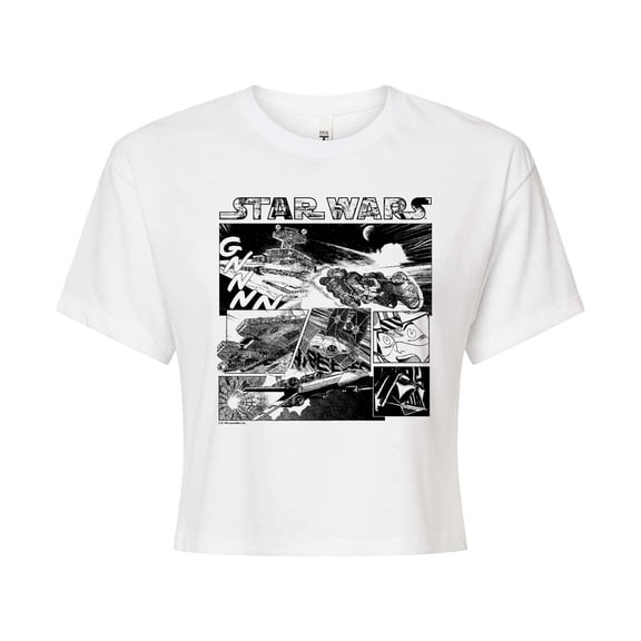 Star Wars - Comic Panel - Juniors Cropped Tee