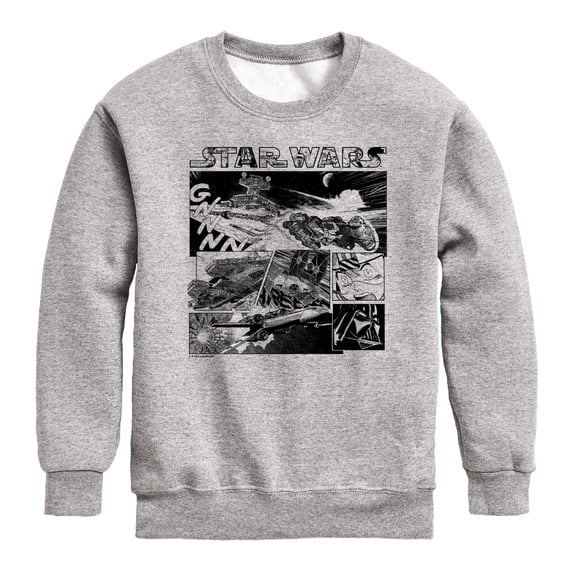 Star Wars - Comic Panel - Youth Boys Crew Fleece Sweatshirt