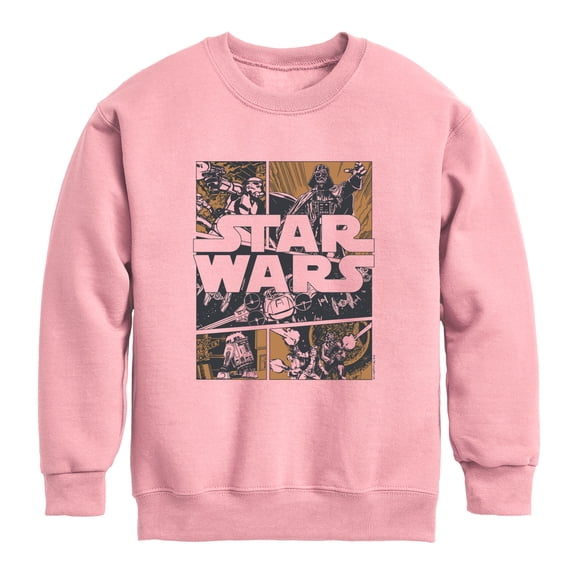 Star Wars - Comic Panel - Youth Boys Crew Fleece Sweatshirt