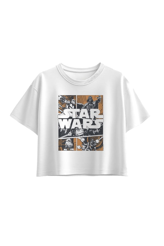 - Comic Panel Short Sleeve Boxy Graphic T-Shirt