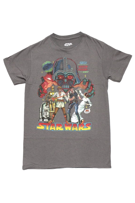 Star Wars Comic Style Mens T-Shirt - Darth Vader Battle to the Death