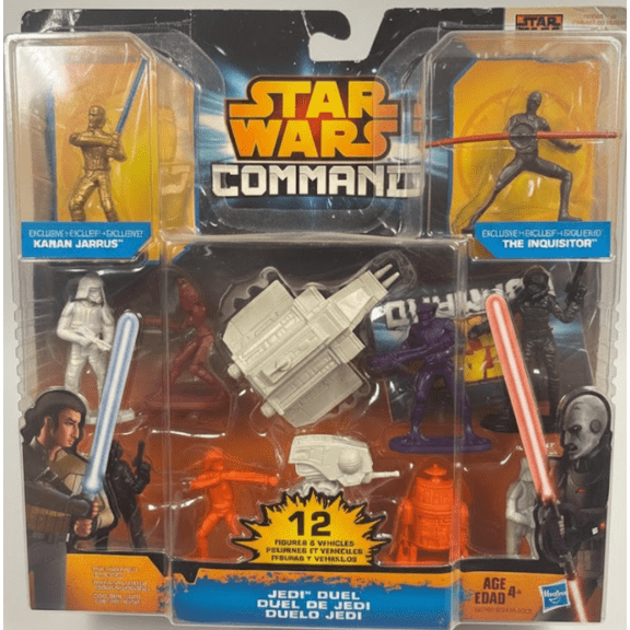 Star Wars Command Jedi Duel Figure & Vehicle Set with Exclusive Characters, Ages 4+