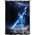 Star Wars Compartment shower curtain for small bathroom, cute shower