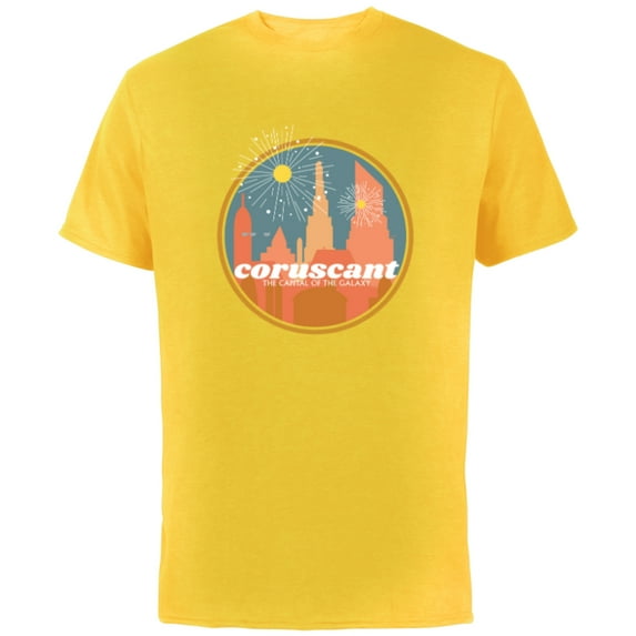 Star Wars Coruscant The Capital of the Galaxy - Short Sleeve Cotton T-Shirt for Adults - Customized-Yellow