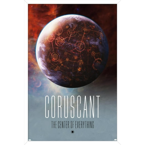 Star Wars: Coruscant - Visit Coruscant by Russell Walks 23 Wall Poster, 14.725" x 22.375" Framed