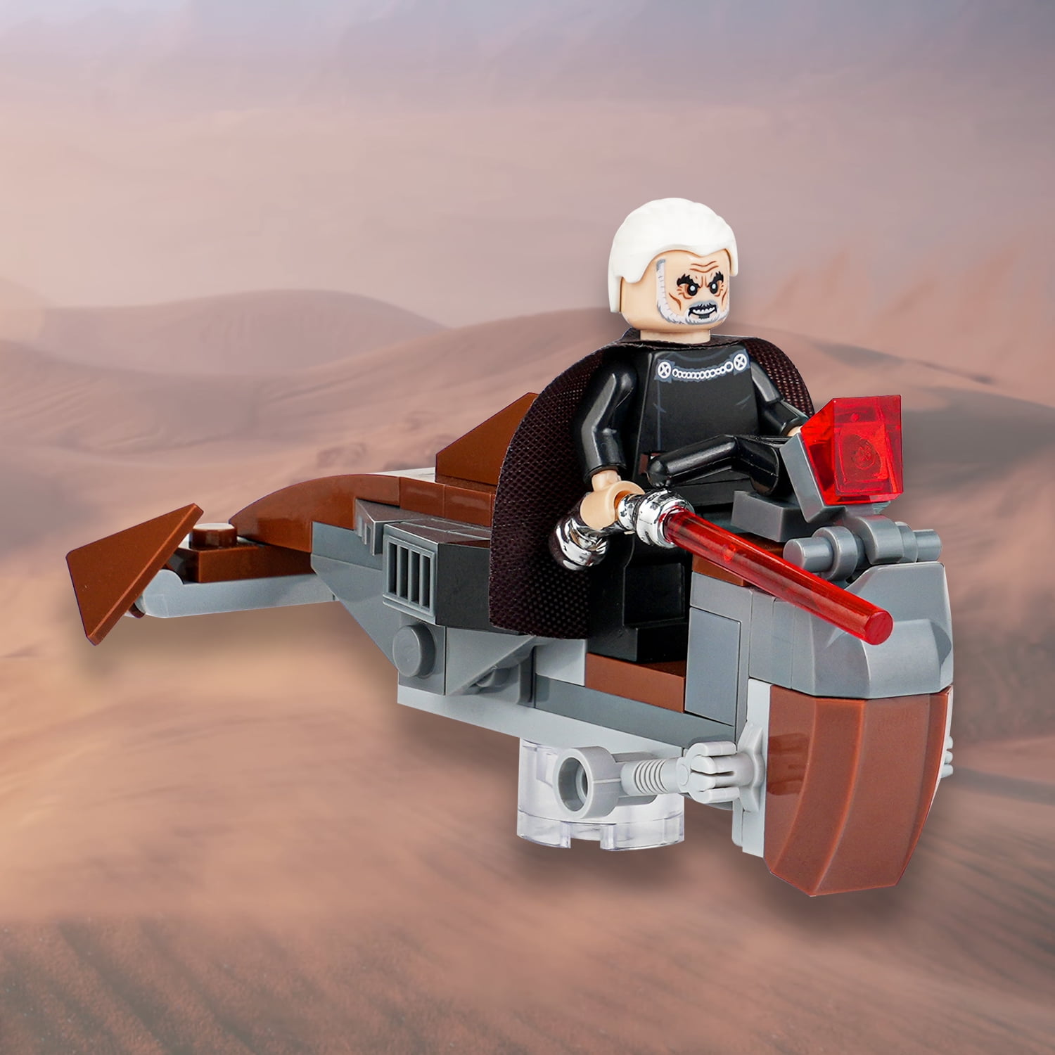 Star Wars Count Dooku White Flitknot Speeder Bike Building