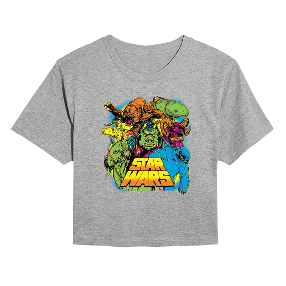 Star Wars - Spooky Creatures - Juniors Cropped Graphic T-Shirt
